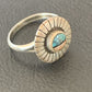 Navajo Blue Turquoise Pink Coral Inlay Ring | Sz 5.5 | Authentic Native American Handmade | 11171