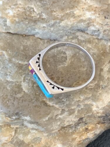 Navajo Blue Turquoise Purple Sugilite Opal Inlay Ring | Sz 6 | Authentic Native American Handmade | 11149