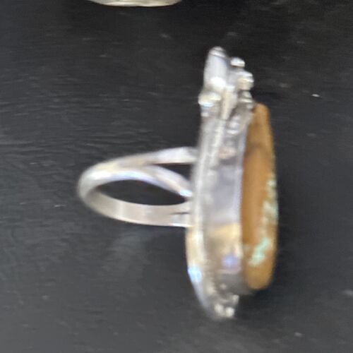Navajo Blue Turquoise #8 Rings | Sterling Silver | Sz 9.5 | Authentic Native American Handmade | 14287