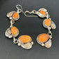 Stunning Handmade Navajo Orange Spiny Oyster Dangle Earrings | Sterling Silver | Authentic Native American | 1226