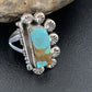 Native American Men's Sterling Silver Blue Turquoise #8 Ring | Sz 9.5 | 02169