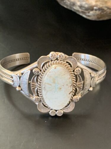High-Grade Dry Creek Turquoise Cuff Bracelet | Navajo Sterling Silver | Authentic Native American Jewelry | 2084