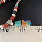 Navajo Blue Turquoise Inlay Pendant Necklace | Sterling Silver | Authentic Native American Handmade | 13865