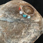 Zuni Opal, Coral, Turquoise Multi-Stone Ring | Authentic Native American Sterling Silver | Sz 6.5 | 8838