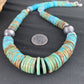 Navajo Sterling Silver Necklace with Southwestern Blue Green Turquoise | 20" | Graduated | Authentic Native American Jewelry