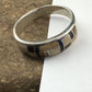 Navajo Sterling Silver Onyx & Picture Jasper Inlay Ring | Sz 13.5 | Authentic Native American Handmade | 1592