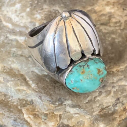 Native American Men's Navajo Green Royston Turquoise Ring | Sterling Silver | Sz 11 | 13857