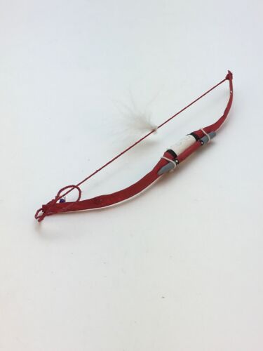 Native American Red Leather Bow Model Car Charm Dangle | Navajo Handmade | 6.5" | 8891