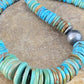 Navajo Sterling Silver Necklace with Southwestern Blue Green Turquoise | 20" | Graduated | Authentic Native American Jewelry