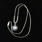 Children's Girls Heishi Beads Sterling Necklace | 15" | Opal Pendant | Navajo Jewelry | 10117