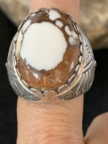 Southwestern Men's XL Ring | Wild Horse Turquoise | Sterling Silver | Sz 8.5 | 13775 - Masha USA