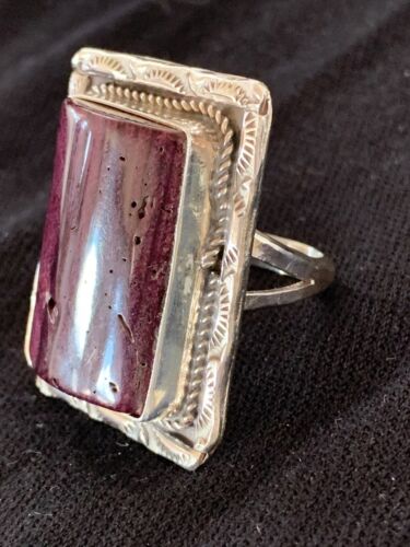 Navajo Purple Spiny Oyster Ring | Sterling Silver | Sz 11.5 | Authentic Native American Handmade | 227