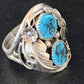 Navajo Kingman Turquoise Multi-Stone Ring | Authentic Native American Sterling Silver | Sz 11 | 14178