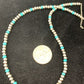 Navajo Pearls 4mm Turquoise Bead Necklace | Sterling Silver | 14" Single Strand | Native American Artisan