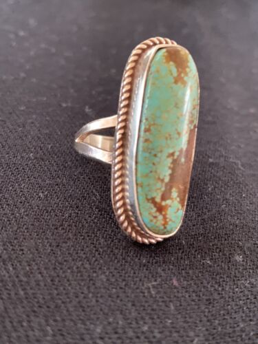 Native American Navajo Sterling Silver Turquoise #8 Ring | Sz 8.5 | 320