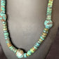 Chunky Men's Navajo Spiderweb Turquoise Heishi Necklace | Sterling Silver | 21" | 124504