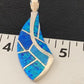 Navajo Blue Opal Inlay Pendant | Sterling Silver | Authentic Native American Handmade | 12274