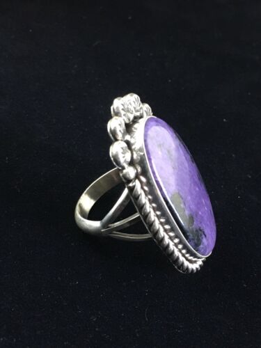 Native American Navajo Purple Charoite Ring | Sterling Silver | Sz 9.75 | 10103