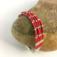 Navajo Red Stabilized Coral Heishi Sterling Silver Bracelet | 5-Strand | 7" | 13603