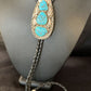 Ultra Rare Navajo Men's Bolo Tie | Blue Kingman Turquoise | Sterling Silver | Native American Handmade | 13668