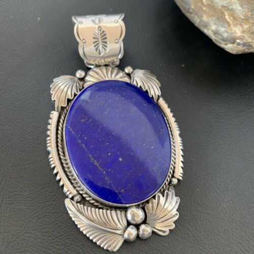 Native American Men's Blue Lapis Pendant Necklace | Sterling Silver | 11851