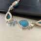 Native American Blue Turquoise Topaz Necklace | Sterling Silver | 20" | Multi-Stone | 10515