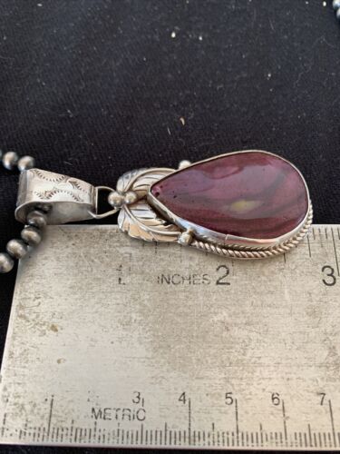 Navajo Purple Spiny Oyster Pendant | Sterling Silver | Authentic Native American Handmade | 00802