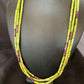 Navajo Green Purple Jasper 3-Strand Bead Necklace | Sterling Silver | 24" | Authentic Native American Handmade | 12511