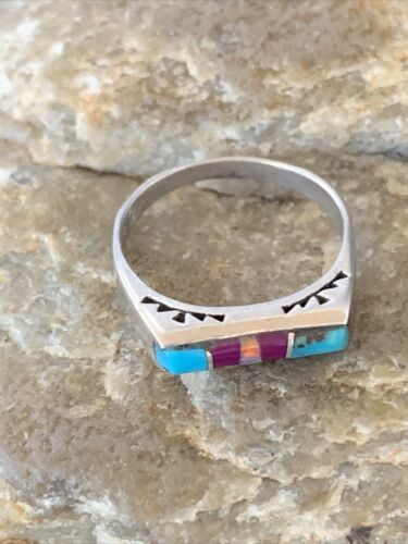 Navajo Blue Turquoise Purple Sugilite Opal Inlay Ring | Sz 6 | Authentic Native American Handmade | 11148