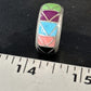 Multi-Color Blue Turquoise Gaspeite Inlay Ring | Sterling Silver | Sz 9 | 14501