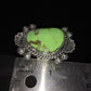 Native American Navajo Green Gaspeite Ring | Sterling Silver | Sz 6 | 1807