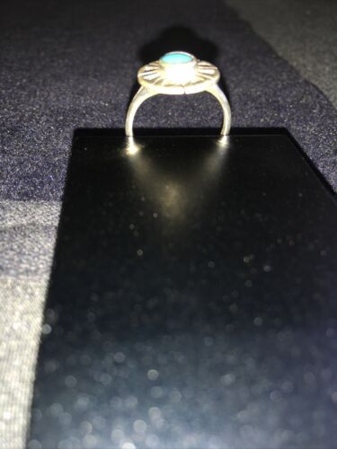 Navajo Women's Turquoise & Mother of Pearl Sterling Silver Ring Sz 6 | Inlay | Handmade 01791