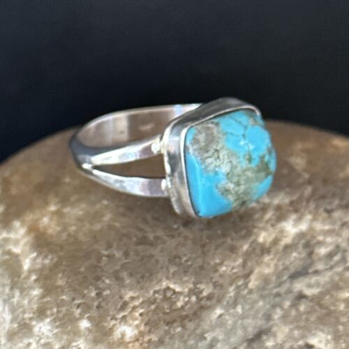 Native American Men's Navajo Blue Turquoise Ring | Sterling Silver | Sz 11 | 14447