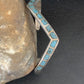 Navajo Old Pawn Blue Turquoise Chip Inlay Bracelet | Sterling Silver | Authentic Native American Handmade | 1168