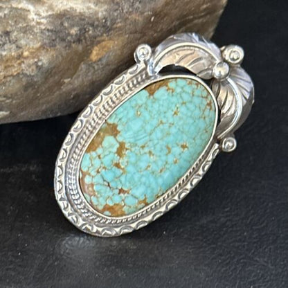 Navajo Blue Turquoise #8 Rings | Sterling Silver | Sz 10 | Authentic Native American Handmade | 14292