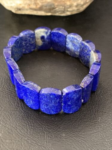 Native American Lapis Bead Bracelet | Stretch | 7.5" Adjustable | 10644