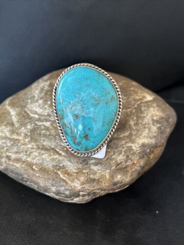 Sterling Silver Blue Kingman Turquoise Ring | Sz 9 | 00125