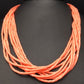 Native American Pink Coral Navajo Necklace | Sterling Silver | 10 Strand | 4388