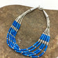 Denim Stabilized Lapis Heishi Bracelet | Sterling Liquid Silver | 5-Strand | 7" | 2935