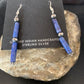 Navajo Denim Lapis Lazuli Bead Dangle Drop Earrings | Sterling Silver | Authentic Native American Handmade | 13040