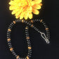 Native American Men's Navajo Black Onyx Necklace | Sterling Silver | 17" | 10005