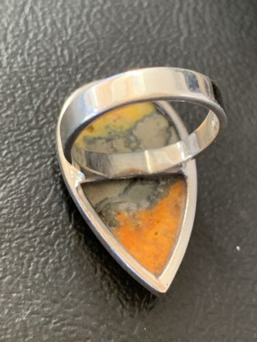 Southwestern Navajo Yellow Bumble Bee Jasper Ring | Sterling Silver | Sz 7 | 11553