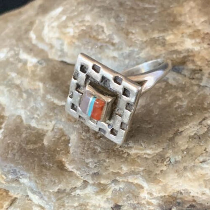 Native American Women's Navajo Sugilite Spiny Oyster Inlay Ring | Sz 6.5 | 13128