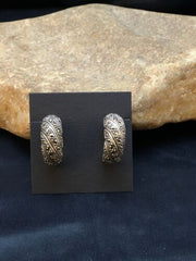 Native American Southwestern Sterling Silver Earrings | 1" | 8985