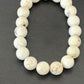 Native American Handmade White Howlite Bead Bracelet | 10mm Round | Stretchable | 11840