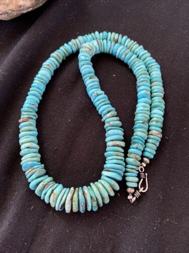 Authentic Navajo Graduated Turquoise Necklace | Sterling Silver | 22" | 944