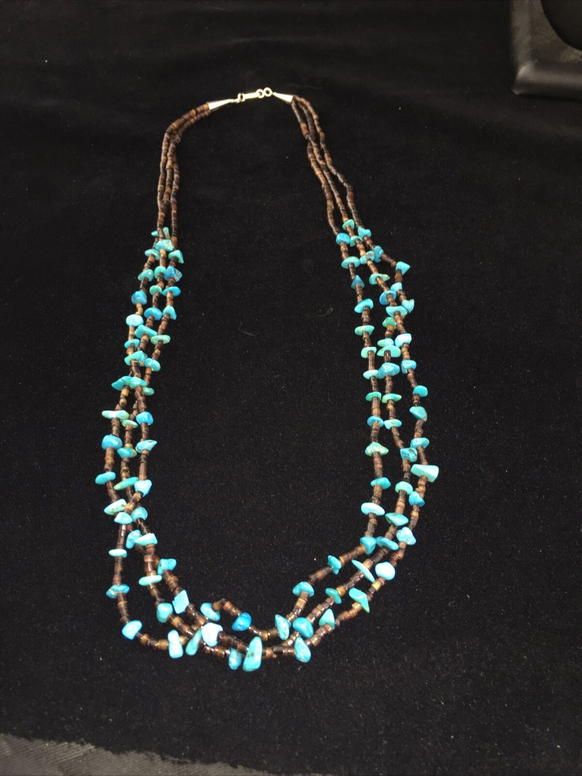 Navajo Blue Nugget Turquoise Necklace | Sterling Silver | Authentic Native American Handmade | 1817