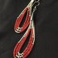 Liquid Silver Heishi Dangle Earrings | Apple Sponge Coral | Sterling Silver | 2.25" | 1981