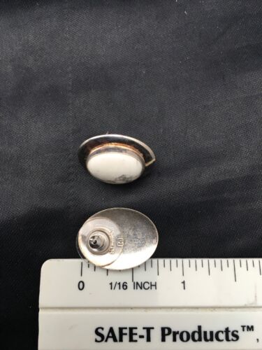 Navajo White Howlite Earrings | Sterling Silver | Authentic Native American Handmade | 0.75" | 4471