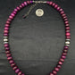 Navajo Purple Sugilite Bead Necklace | Sterling Silver | 23" | Authentic Native American Handmade | 4178